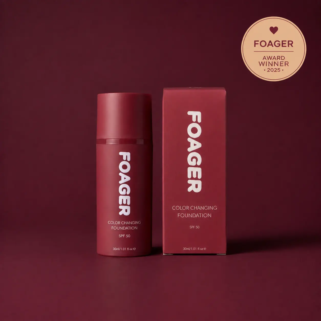 【FOAGER】Color-Changing Flawless Foundation | Shade-Adjusting Vegan Makeup | 24H Wear + SPF 15