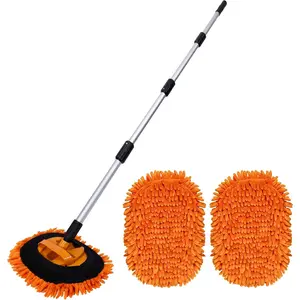 Suds Lab EM Extendable Wash Mitt with 170? Telescopic Handle - 58"  Wash Mop with 2 Scratch-Free Chenille Microfiber  Washing Mitts for SUVs, RVs and