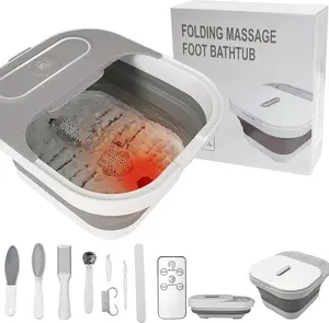 Collapsible Foot Spa Bath with Heat and Massage Rollers, Bubble,  Pedicure Kit, Temperature Control, Red Light, Pedicure Comfort Durable