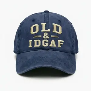 OID & IDGAF Washed Dad Hat, Funny Gen X Humor Embroidered Cap, Sarcastic I Dont Care Quote Hat, Vintage Attitude Baseball Cap, Retro Low Profile Adjustable Hat For Men Women