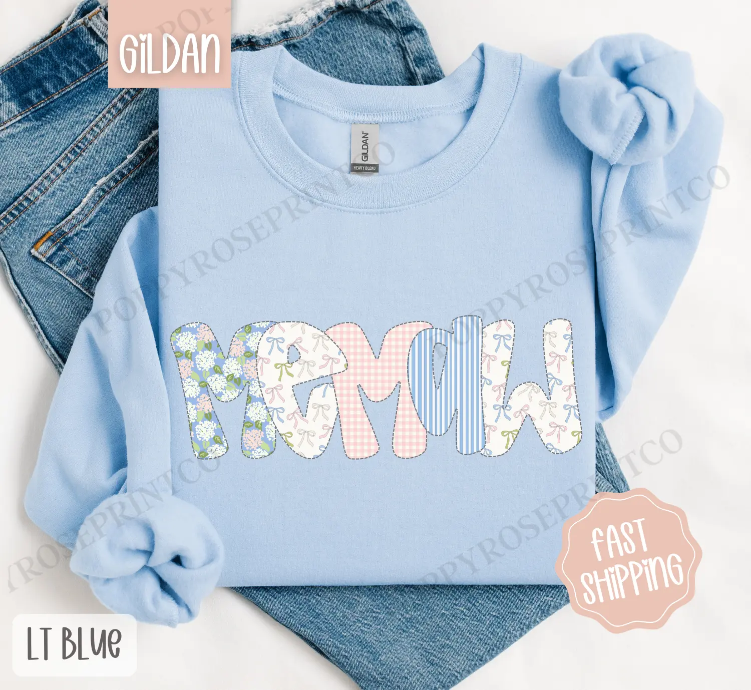 Floral Memaw Sweatshirt, Cute Spring Grandma Sweater, Coquette Memaw Crewneck