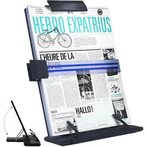 Document Holder Paper Stand with 7 Adjustable Positions, Black Metal Paper Holder Stand for Desk When Typing for Reading A4 Letter, Books, Music Sheet, Receipts, Textbooks