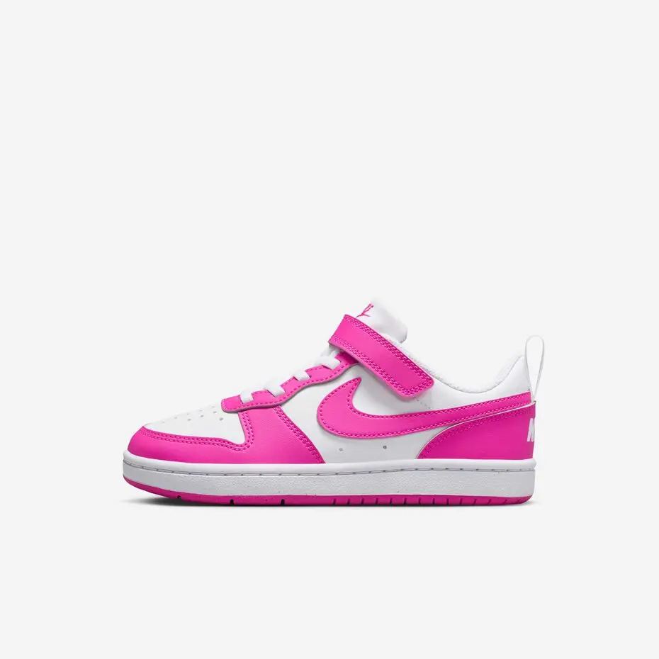 NIKE Court Borough Low Recraft Kids' Low Top Casual Training Footwear - Magenta Fuchsia, Trainer Sneakers, Child-Sized Trainers (TD, PS, GS)