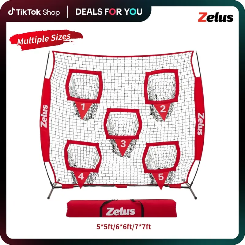 【FallDeals】ZELUS Football Kicking Net – Quarterback Training Equipment with 5 Target Pockets for Passing Accuracy. Perfect for All Seasons, Family Sports, Lawn Games, Outdoor Fun & Gift Ideas|#TikTokShopFallDealsForYou