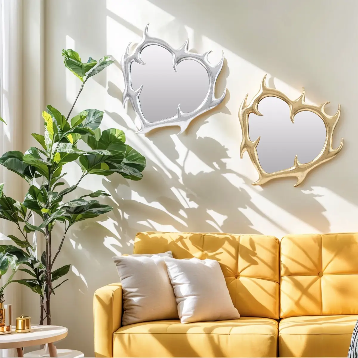 Classical Pattern Oval Resin Wall Mirror, European Style Home Decor Art Hanging Piece, Creative Makeup Mirror for Photography Props, Home Decorative Mirror, Decorative Mirrors For Wall Decor