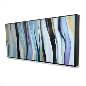 Begin Home Decor 2081-2448-AB105 24 x 48 in. Blue Mood - Shapes Blue Framed Canvas for Home Decor