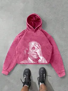 Men's Graphic Print Hooded Sweatshirt, Graphic Print Hoodie, Soft Washed Cotton Fabric, Casual Fitted Style, Casual Fashion Sweatshirt, Comfortable for Spring & Fall Wear