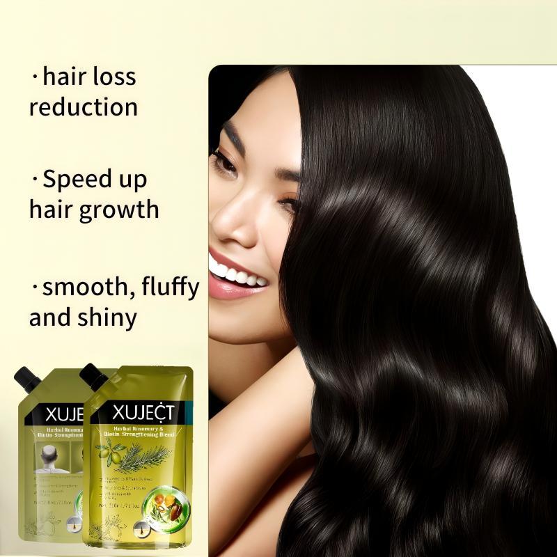 XUJECT Herbal Rosemary & Biotin Hair Strengthening Shampoo 210ml Nourishes Thickens Hair 8 Plant-Derived Actives Sulfate-Free Daily Care Buy 1 Get 1 Free Nourishing Haircare Cleanser