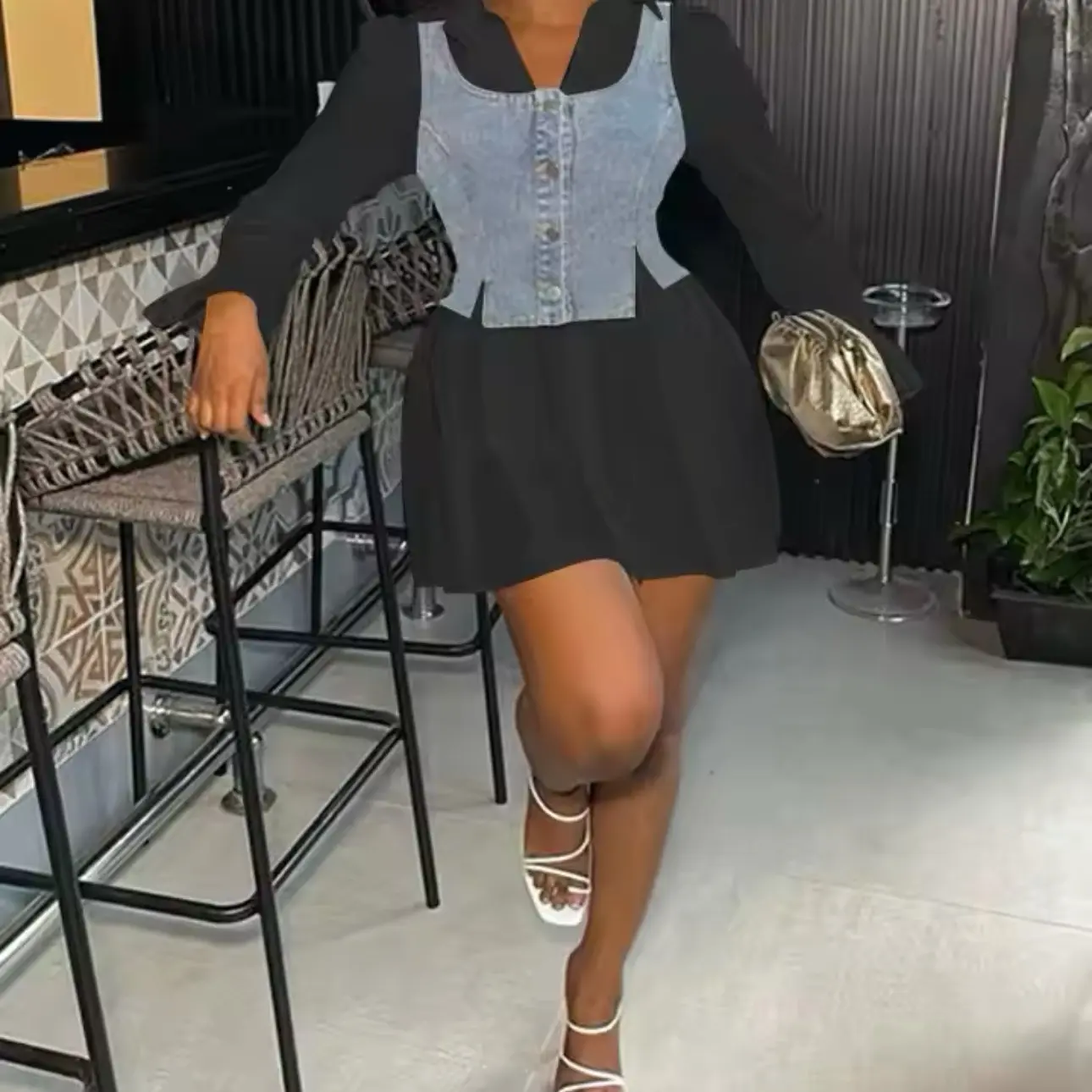 Shirt dress casual black available Shirt dress casual black available