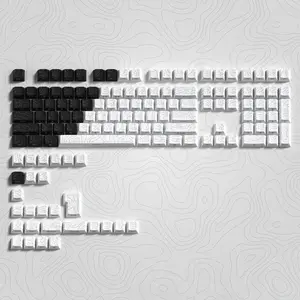 Womier Double Shot PBT keycaps,Topographic Keys Cherry Profile Key caps for All US Layout Mechanical Keyboardd