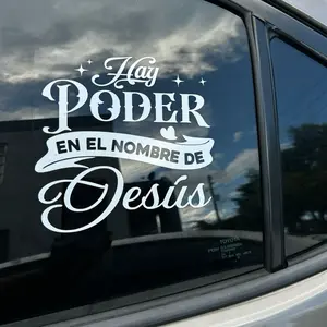 Hay Poder en el Nombre de Jesús ,Christian Car Decal | Inspirational Vinyl Sticker | Faith-Based Car Accessory – Ships from Miami, FL