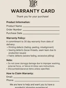 5-1 Warranty Card For Our T-shirt - Sweatshirt - Hoodie