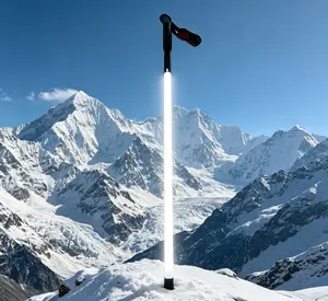 Laser Saber Style Trekking Poles - Non-Foldable Built-in LED Light Strip Hiking Sticks, Adjustable Waterproof Aircraft Aluminum with Anti-Slip Grip, Photo Ready for Night Hiking Camping Emergency Safety TikTok Shots