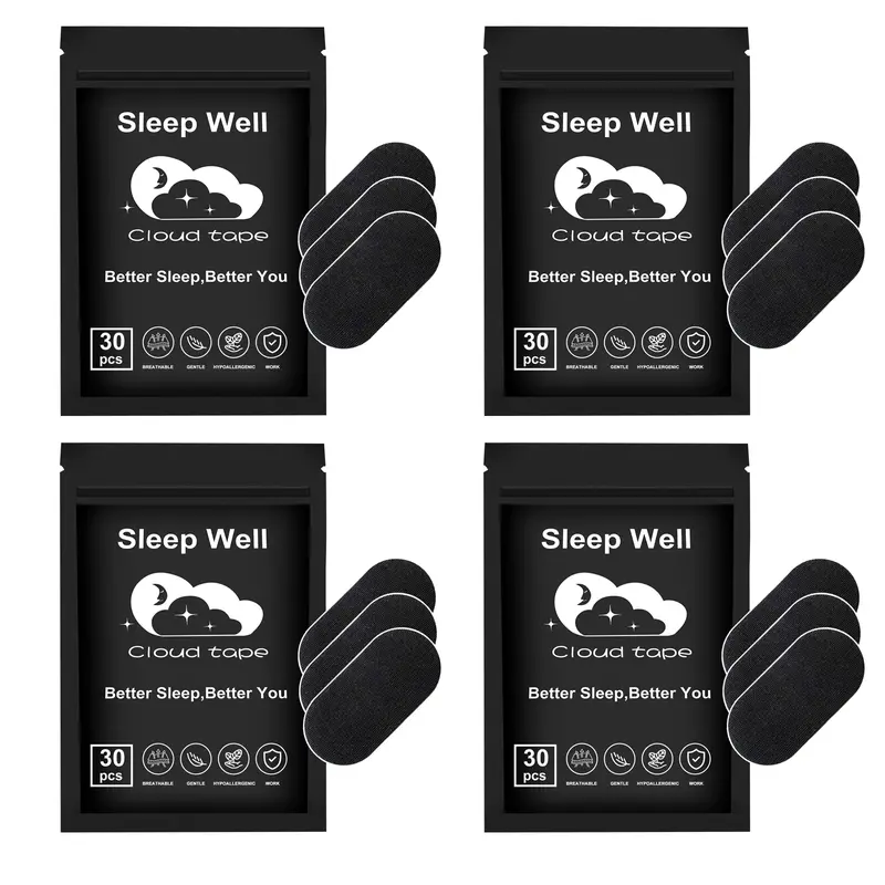 Cloud Mouth Tape for Sleep - Gentle Hypoallergenic, 30/60/120 Strips (1-Month Supply Option), Yoga Gym Accessory, Snoring Relief, Sleep Quality Enhancer, Breathing Aid Tool