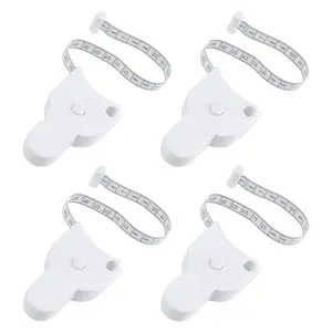 4 Pack Retractable Body Measuring Tape Set, Automatic Measuring Tape with Locking Mechanism and Push Button for Body Measurements, Ideal for Fitness, Tailoring & Weight Loss Tracking