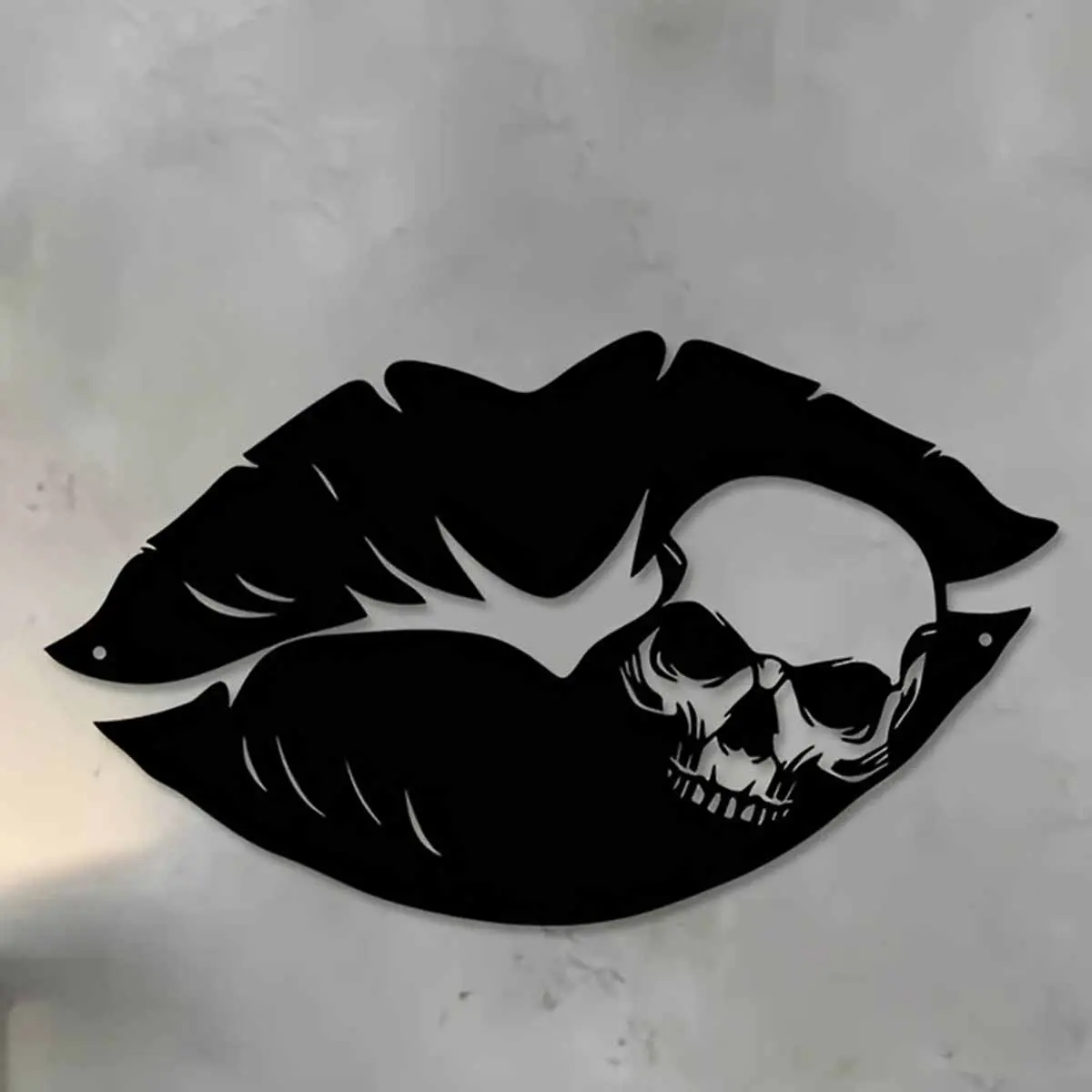 Skull & Lip Pattern Skeleton Design Decorative Wall Art, Metal Wall Decor, Wall Hanging Decor for Home Living Room Bedroom Office, Home Decor, Ornaments, Halloween, Unique Artwork, Art Wall Decoration