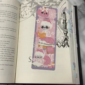 Cute Halloween 2x6 Aesthetic Bookmark for Readers | Laminated | BookTok Inspired Paris inspired, Punk Fall, Pink Autumn