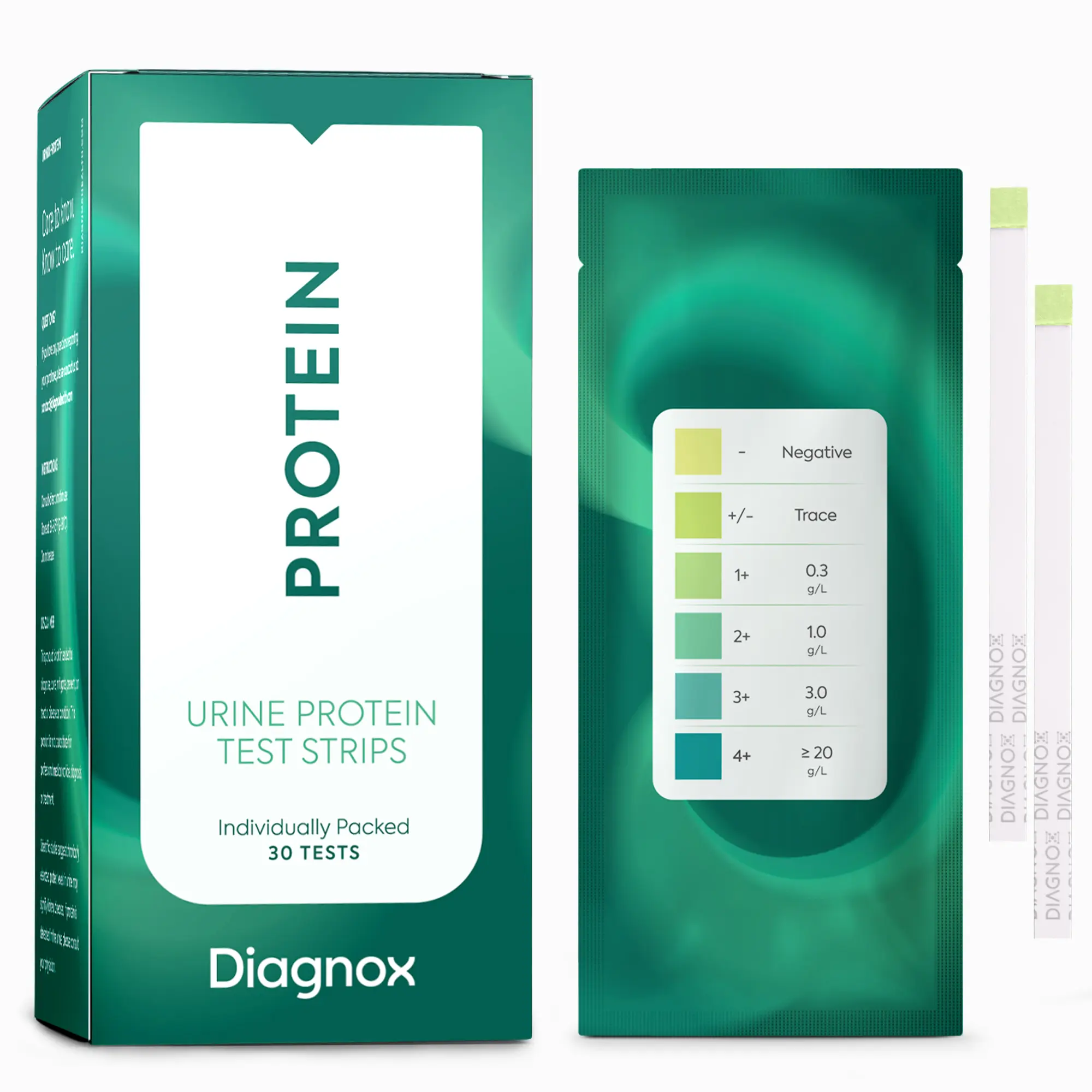 Diagnox Urine Protein Test Strips - Individually Packed At-Home Test Kit - 30 Tests Diagnox Urine Protein Test Strips - Individually Packed At-Home Test Kit - 30 Tests