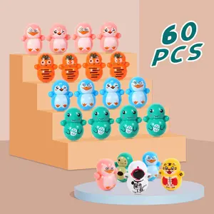 60pcs Mini Animal Tumbler Toy Set for Kids – Cute Roly-Poly Self-Righting Dolls, Fidget Toys for Boys & Girls, Party Favors, Classroom Prizes, Pinata Fillers, Valentine’s, Easter & Birthday Gifts