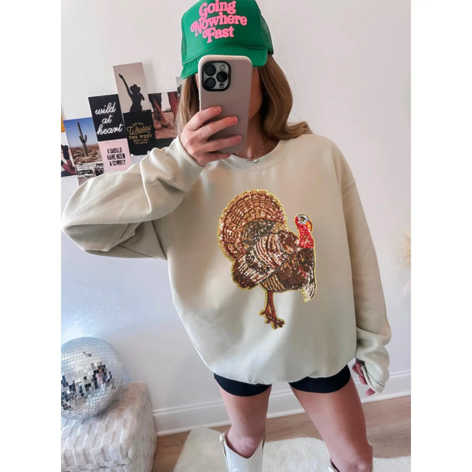 Sequin Turkey Patch Sweatshirt Sequin Turkey Patch Sweatshirt