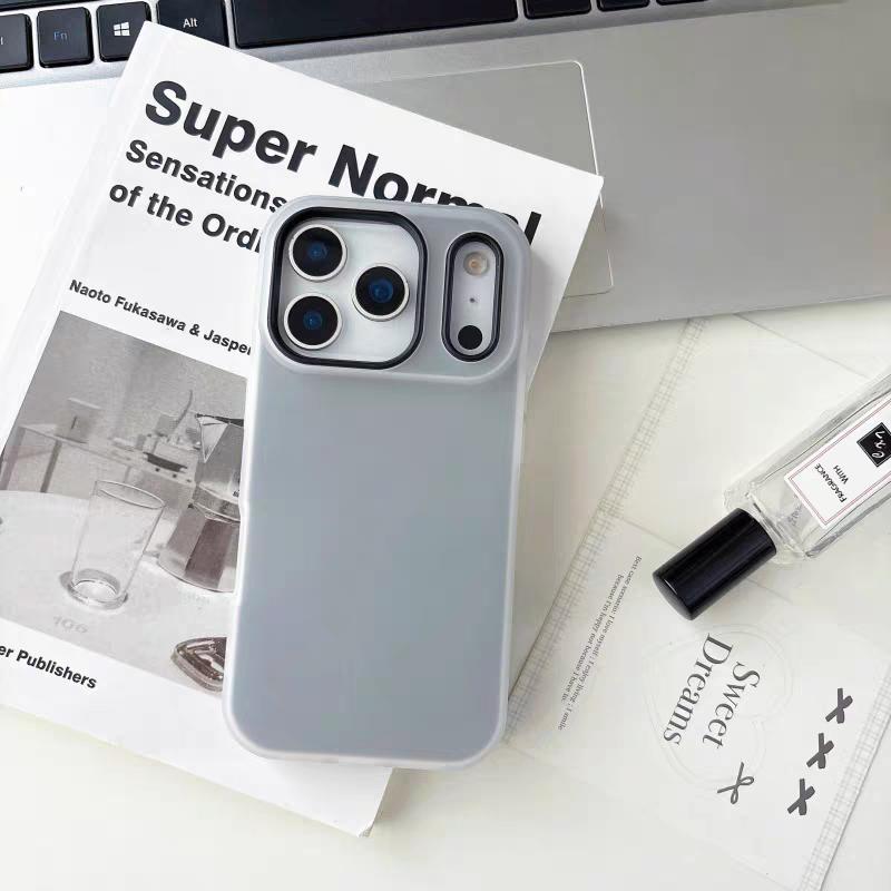 【Perfect Gift for Her】Jelly Silicone iPhone Case 2-in-1 Shockproof | Pastel Color Camera Protection Cover for iPhone 11 12 13 14 15 16 17 Pro /Pro Max/Plus/Air | Cute Aesthetic Case for Women Girls