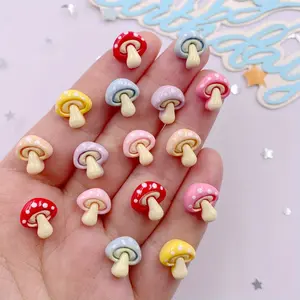 30pcs Mixed Resin Mini Colorful Mushroom Scrapbook Figurines Flat back Stone DIY Bow Christmas Decor Home Decor Ornaments Accessories Crafts Party Accessory