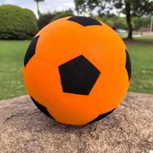 21Cm/8.27In PU Foam Craft Ball for Indoor Use, Silent And Won'T Disturb Neighbors, Designed Like a Soccer Ball, an Ideal Gift, Orange Color