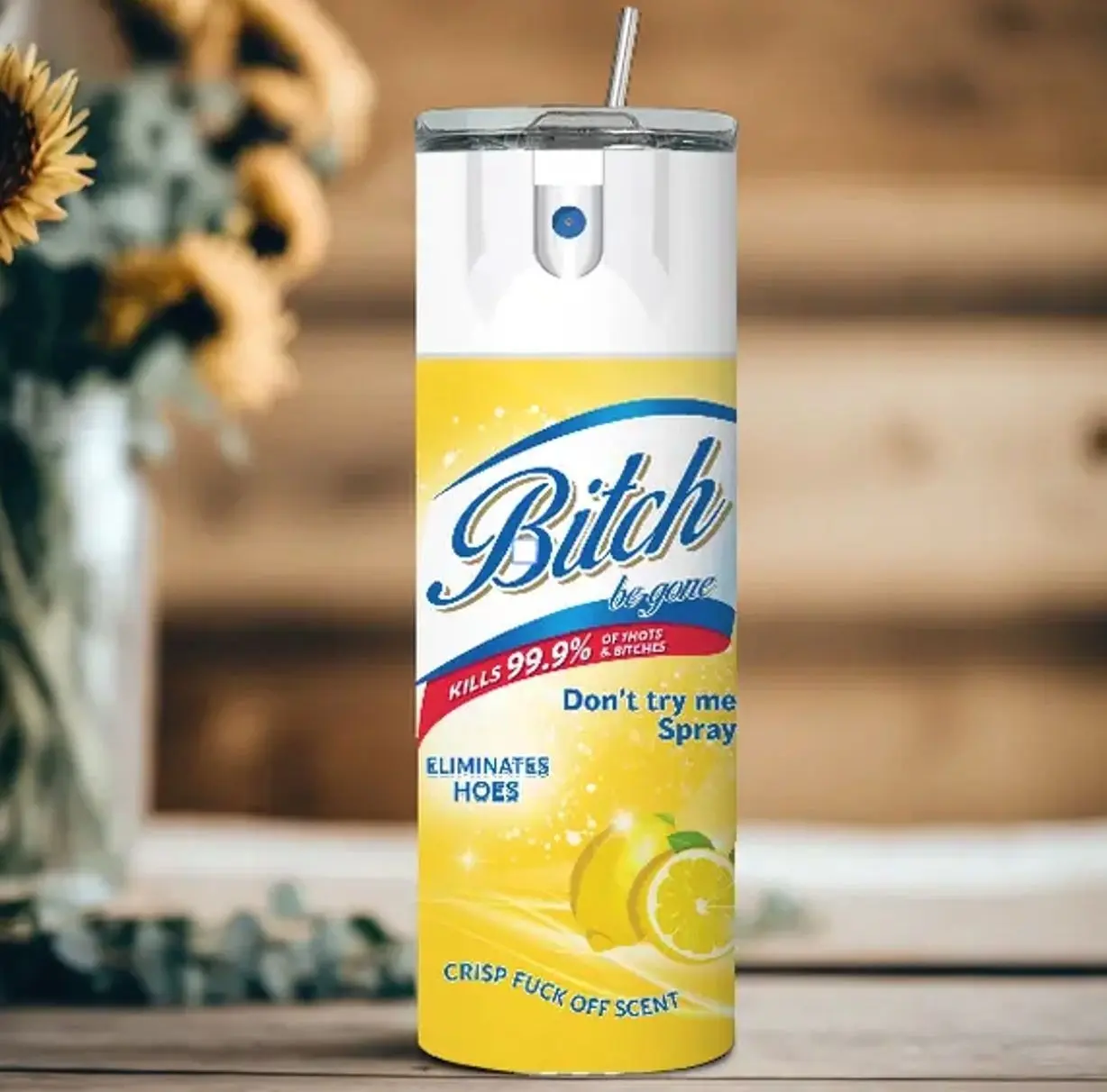 B8tch B Gone Tumbler - 99.9% Effective Hoe Eliminator, Crisp Finger Off Scent, Stainless Steel, Insulated Design, Portable Mug