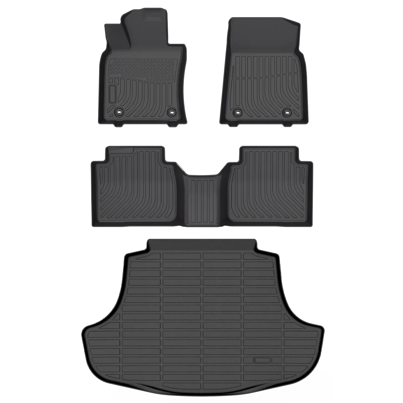KELCSEECS Lexus ES(350/300h) 2019-2024 & 2025 Lexus ES Hybird Floor Mats & Cargo Liners All-Weather TPE Front & Rear Row & Trunk Mats  Accessories Non-Slip Custom Fit Waterproof Easy Clean Eco-Friendly Safe Durable 3D Laser Scans