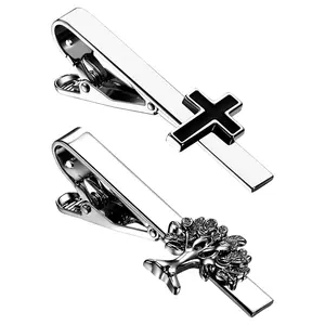 Men's Vintage Tie Clip Cross Tree Metal Tie Clips for Banquet Business Wedding