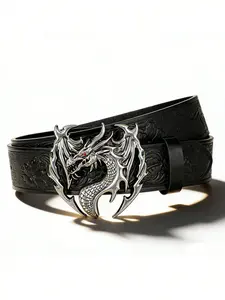 Punk Style Dragon Waist Belt, Dark Embossed Personalized Buckle Accessory, Unique Fashion Statement for Men