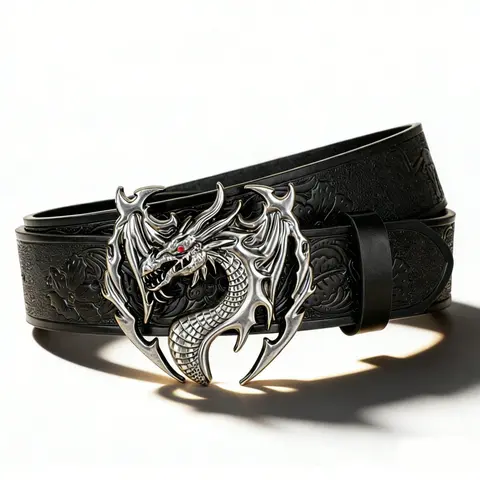 Punk Style Dragon Waist Belt, Dark Embossed Personalized Buckle Accessory, Trendy Belt, Unique Fashion Statement for Men, Belts Men, Punk Fashion Waistband, Cool Belts
