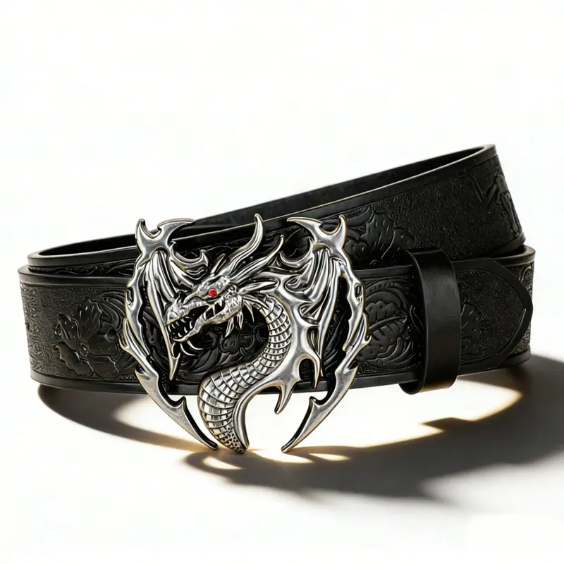 Punk Style Dragon Waist Belt, Dark Embossed Personalized Buckle Accessory, Trendy Belt, Unique Fashion Statement for Men, Belts Men, Punk Fashion Waistband, Cool Belts