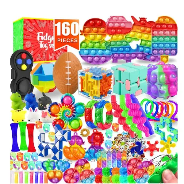 160 Pack Fidget Toys for Kids, Sensory Toys Bulk for Autism & ADHD, Classroom Prize Box Fillers, Goodie Bag Stuffers, Father’s Day Gift