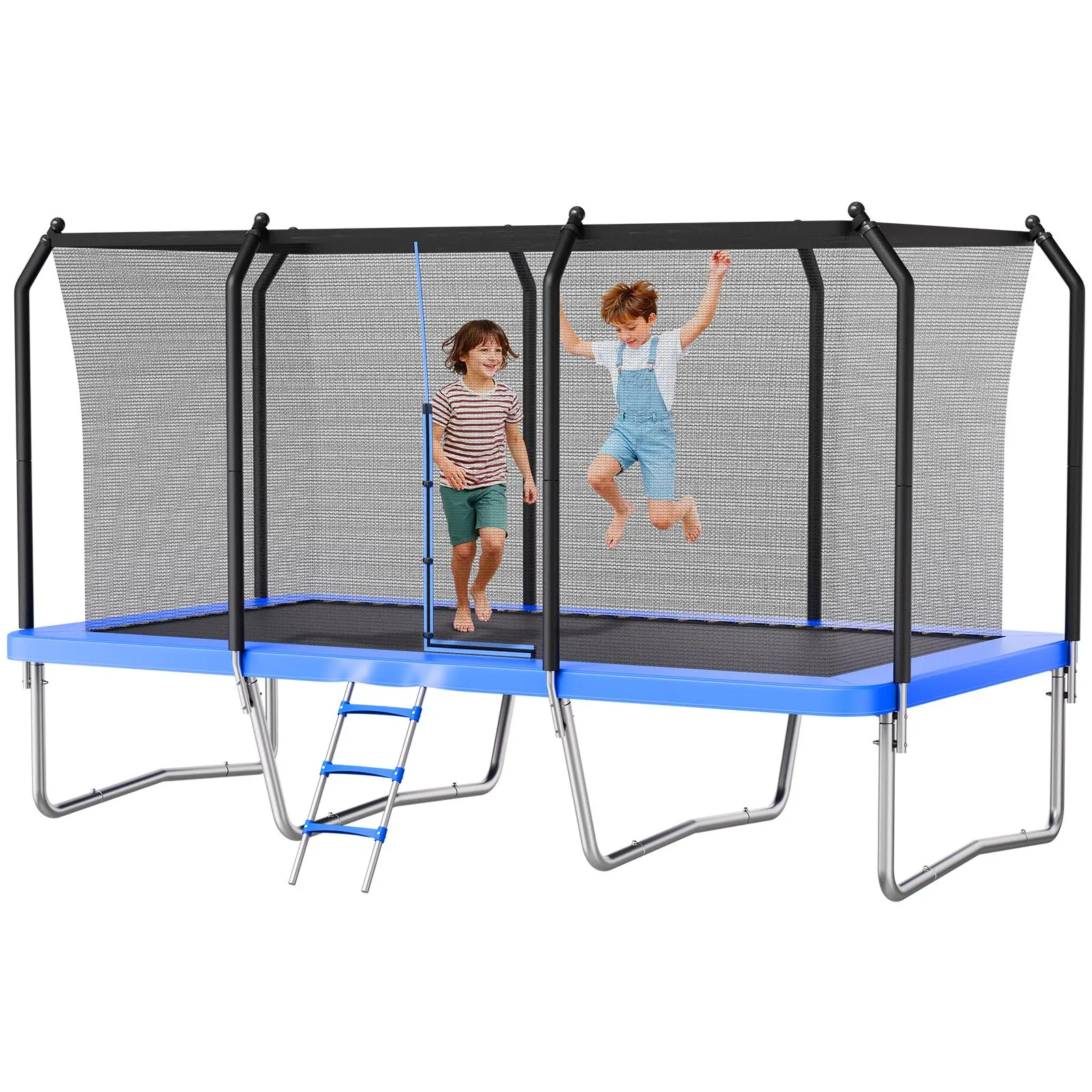【Summerfinds】 VEVOR Outdoor Trampoline, 8x 14FT Rectangle Trampoline, ASTM Approved Recreational Trampolines with Enclosure Net, Max 265 lbs Weight Capacity, Anti-Rust Rectangular Trampolines for Kids Adultsdealsforyoudays