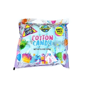 Cotton Candy Party Pack 10 Pz (5.3oz) - Assorted Colors and Flavors - Individually Wrapped Small bags – Perfect por Party Favors, Gifts and Candy Bowls (Blue Raspberry, Pink Strawberry, Purple Grape and Yellow Banana) LUPY LUPS!