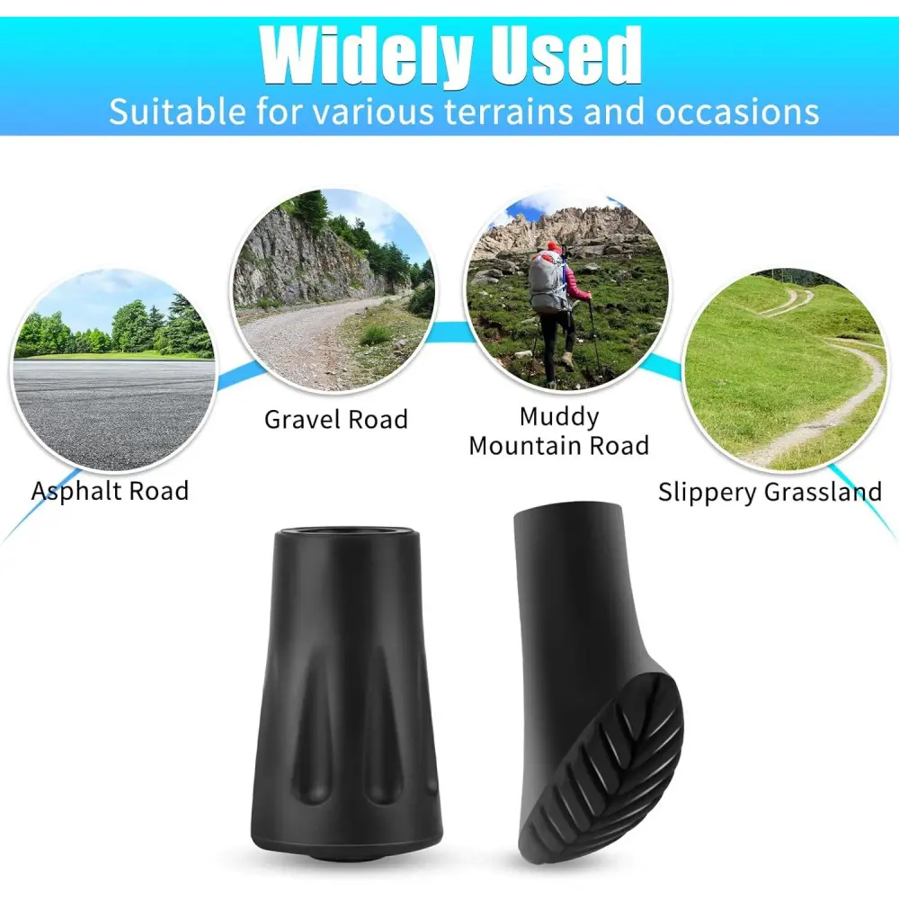 24pcs 2 Style Hiking Poles Rubber Buffers, Hiking Poles Protect Rubber Non-Slip Buffer For Most Walking Poles, Suit For Asphalt Gravel Mountains Hiking