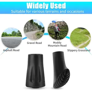 24pcs 2 Style Hiking Poles Rubber Buffers, Hiking Poles Protect Rubber Non-Slip Buffer For Most Walking Poles, Suit For Asphalt Gravel Mountains Hiking