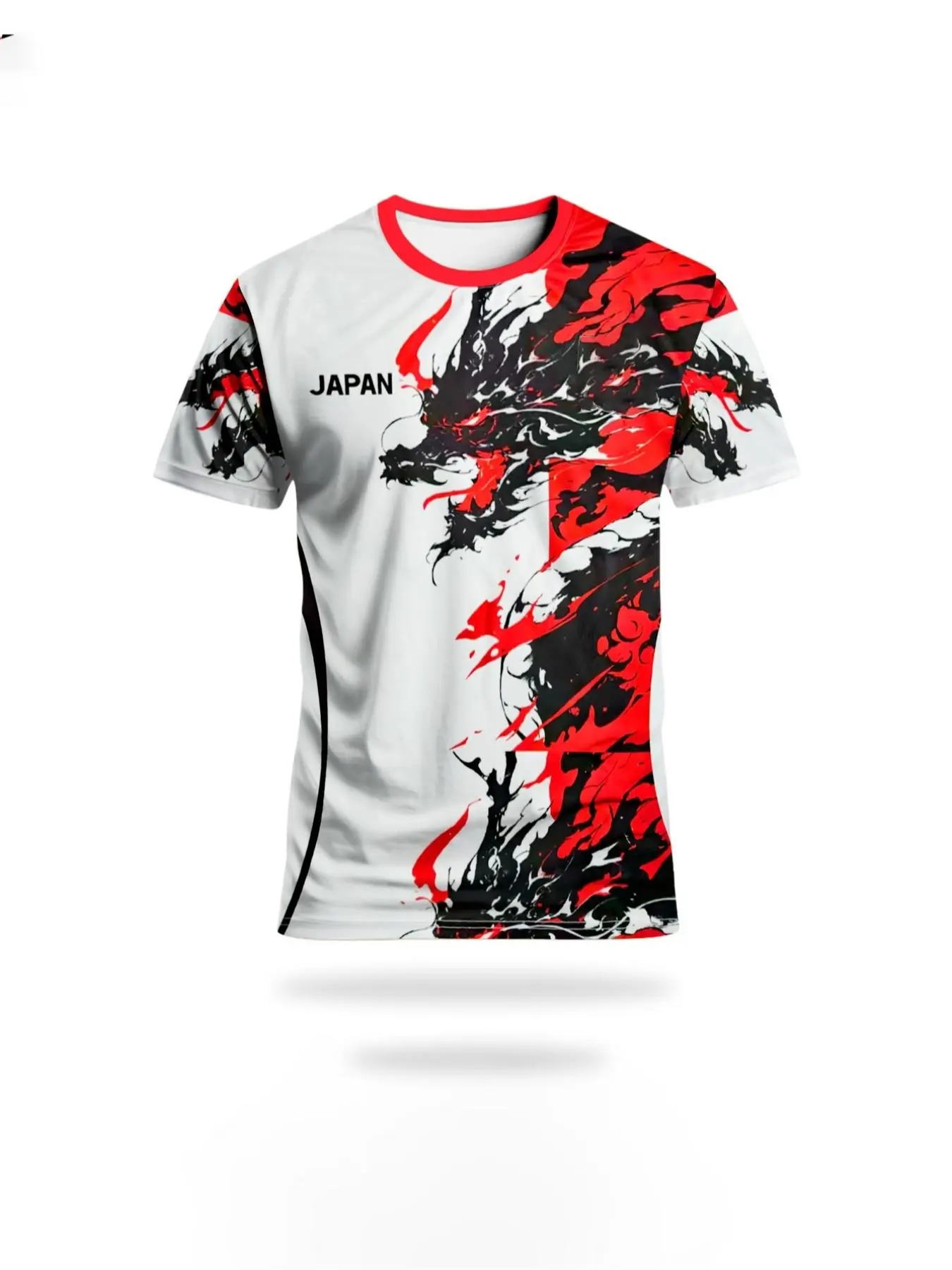 Japanese Special Edition Men's Football Jersey Sports Jersey with Dragon Print, Breathable Knit Fabric, American Retro Style Throwback Jersey, Ideal for Training & Casual Wear, Stylish Jersey Sportswear Top, Short Football Jerseys