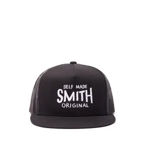 "SELF MADE SMITH" Black Embroidered Trucker Cap