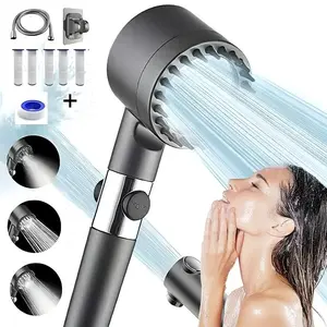 Stainless Steel Filter Holder 5 for Heart-Shower Set with Adjustable Modes, Water Pressure Relief, and Water-saving Features