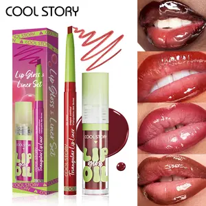 The Ultimate Lip Gloss & Liner Duo, Smooth Texture Lip Pencil + Ultra Shiny Non-Sticky Gloss, Long Wear Defining Lip Kit for That Juicy Finish makeup brand