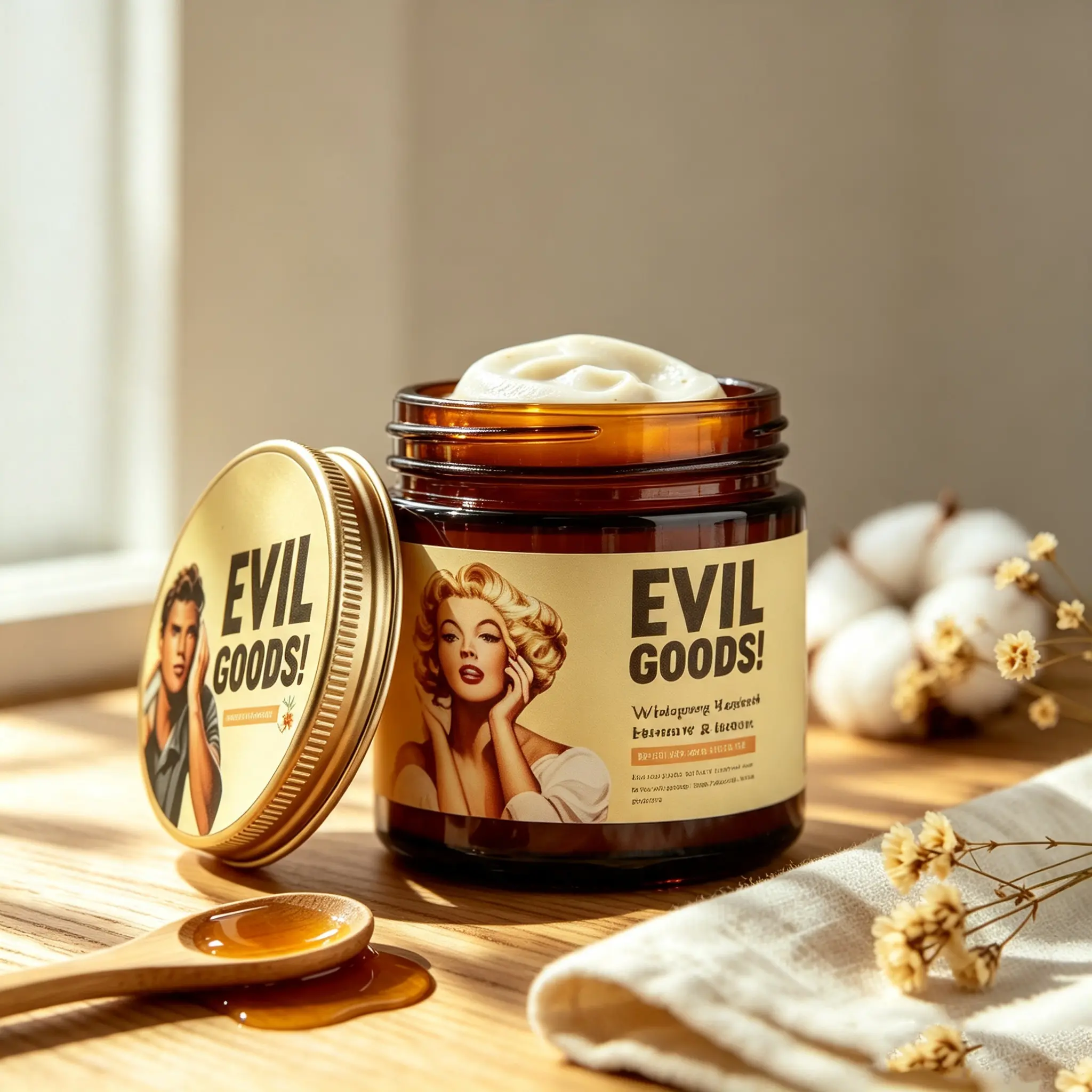 EVIL GOODS!Original Scent Whipped Beef Tallow & Manuka Honey Balm, 100% Natural Organic Multi-Use Moisturizer for Sensitive Skin, Face, Body & Lips