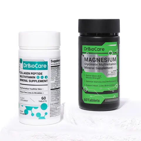 Detox&Cortisol Bundle - Drbiocare  Collagen and magnesium Supplement - 28-in-1. Collagen, magnesium, Vitamin D3,Vitamin C, Ashwagandha and probiotics