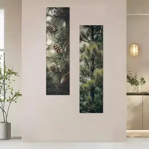 Pine Cone Forest Pattern Tapestry, 2 Counts/set Nature Themed Wall Hanging, Wall Decor for Home Living Room Bedroom Dormitory