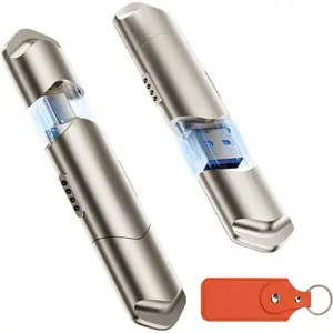 USB Drive 512GB External SSD 1000MB/s USB 3.2 Gen2+USB C Dual Ports Portable Zinc Alloy Thumb Drive Stick, External Drive with Metal Casing for  15/16/17 Series//Android Phone