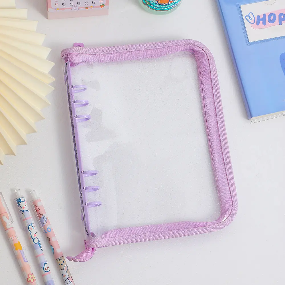 Shakerbook Cover with Zipper bright flash loose-leaf album book cover student small card organizer book accessories