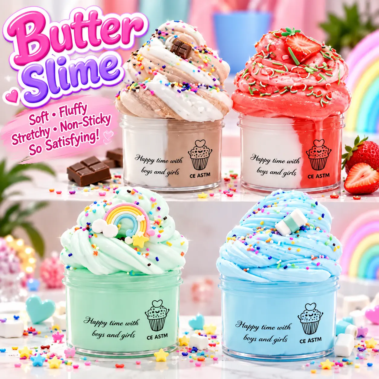 Fluffy Cloud Butter Slime