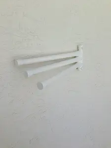 212 MAIN PVC Wall Mount 3-Bar Adjustable Towel Rack, White, Three Bars