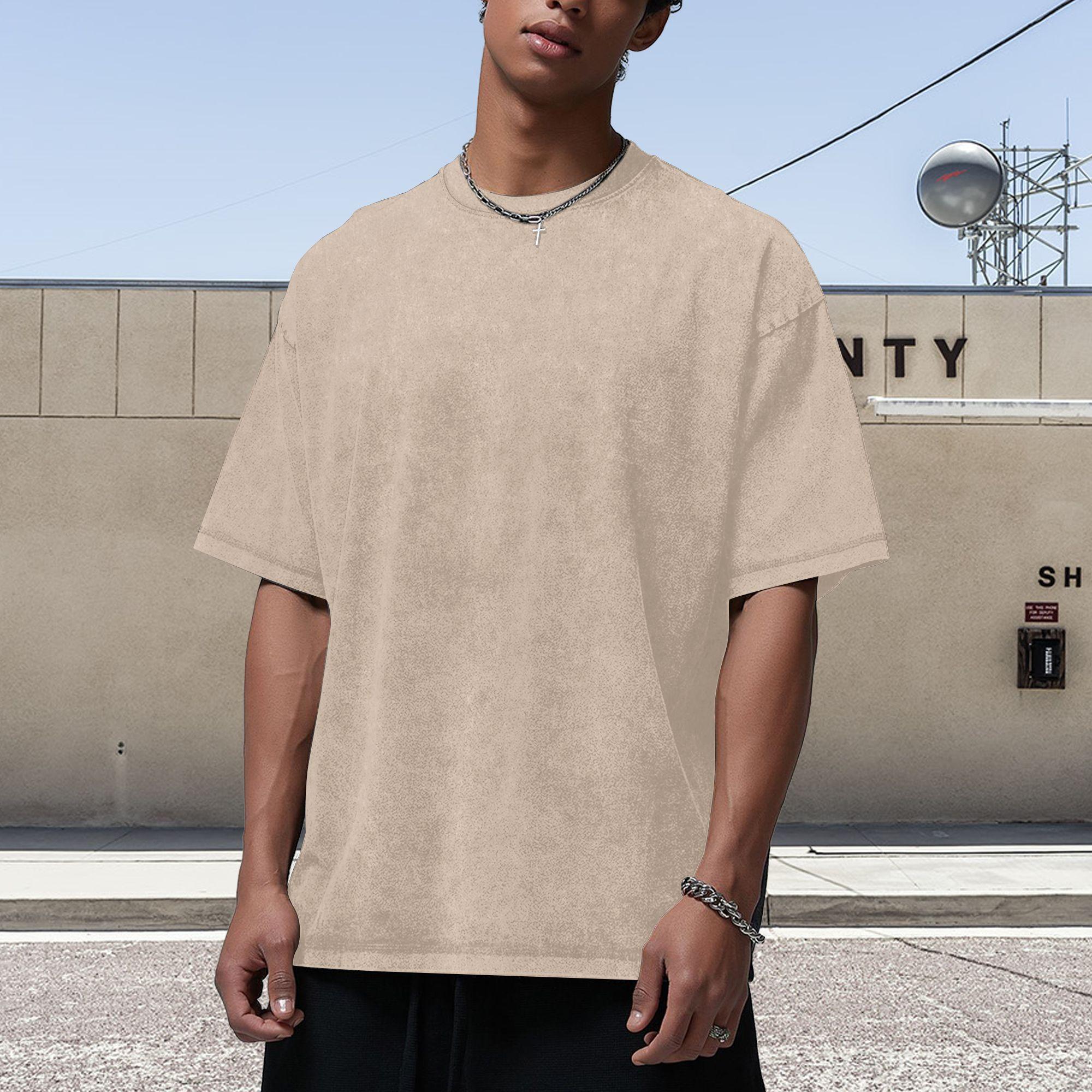 Men’s 4 Pack Oversized Gym T Shirts 100% Cotton Heavyweight Vintage Acid Wash Workout Baggy Tees